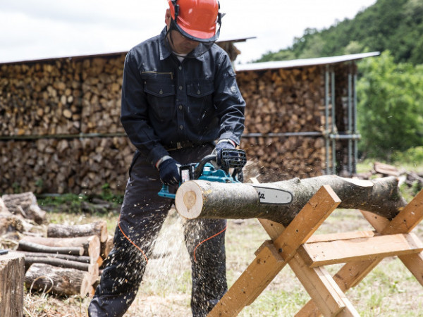 Chainsaw Worker with PPE